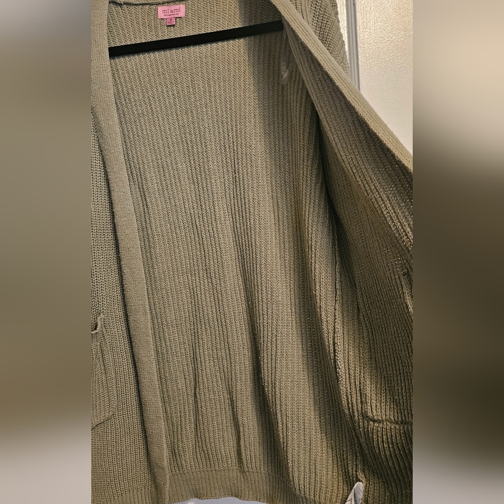 Vintage Olive Green Embroidered Women's Cardigan - Picture 5 of 5